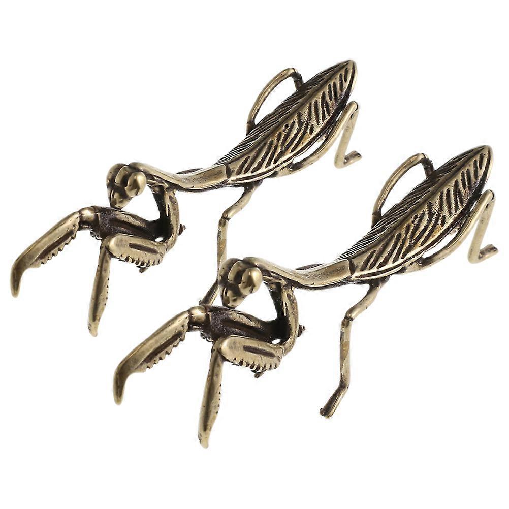 Simulation Mantis Ornament 2Pcs Decorative Gift Present For Loved Ones And Friends Featuring Detailed Craftsmanship
