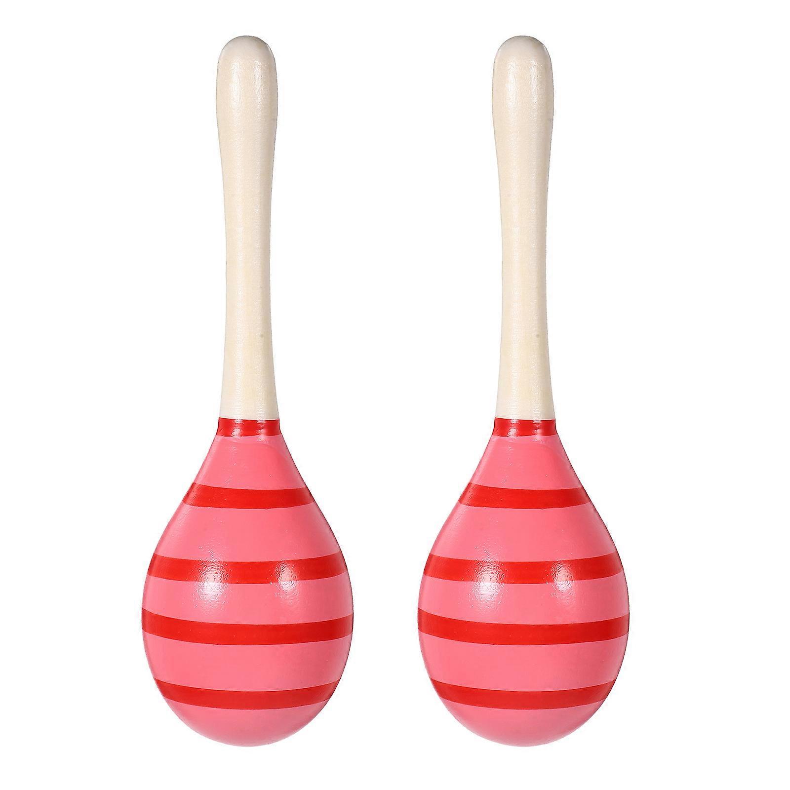 Percussion Instruments For Adults Maracas Small And Compact Pink 19.50X5.00X5.00CM Rhythm Instrument Wood 2Pcs