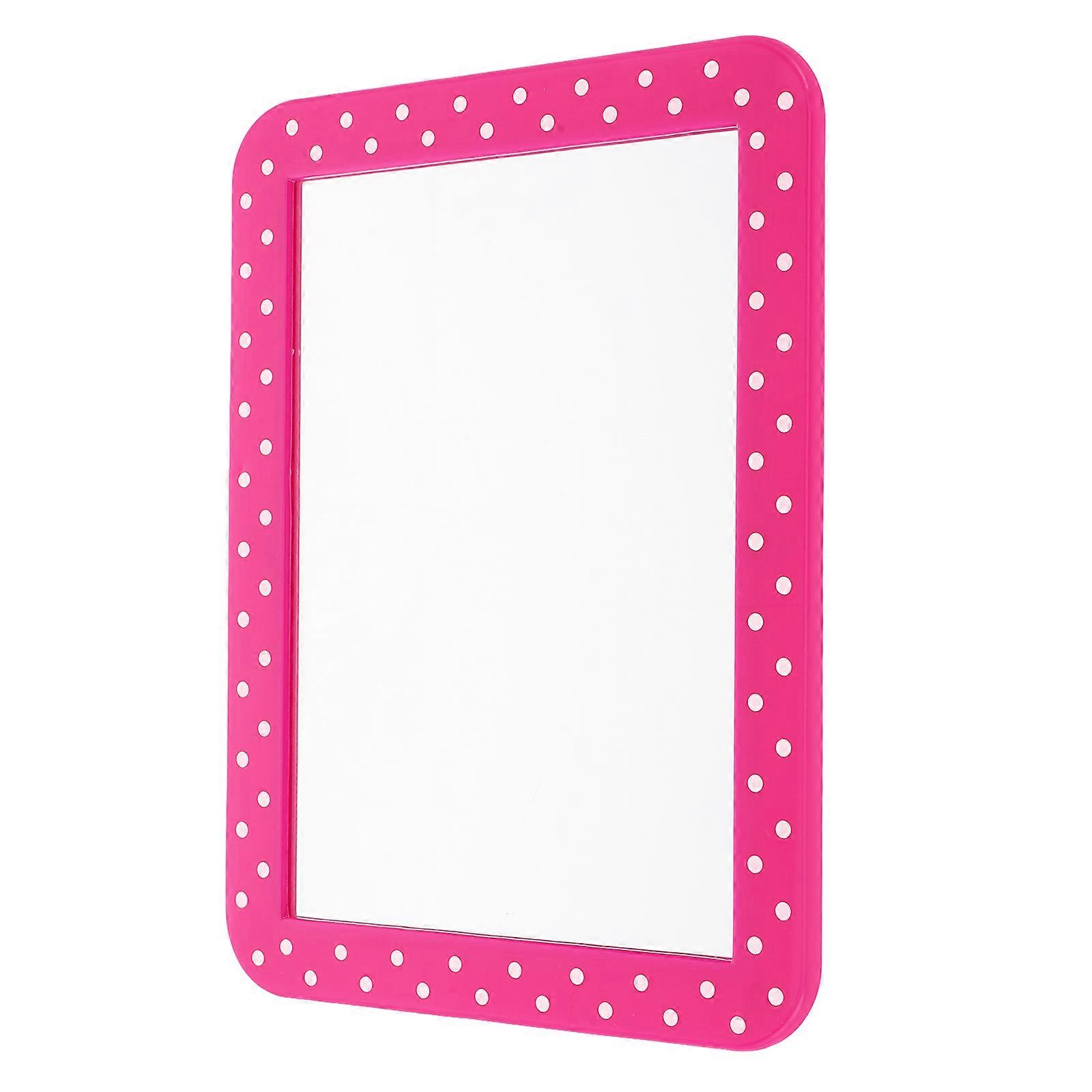 Pink Magnetic Hand Mirror for Home Versatile Use Plastic Frame 3.5 Inches