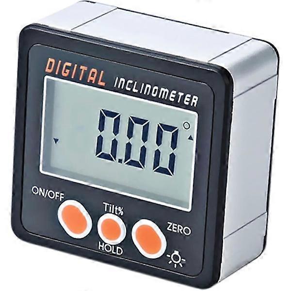 0-360 Digital LCD Protractor Inclinometer Electronic Angle Finder Aluminum Alloy Shell Meter Magnetic Base