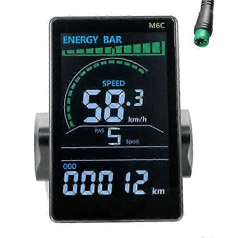 M6C LCD-Anzeige für Elektrofahrräder, 24 V – 60 V, für Elektrofahrräder (5-polig)