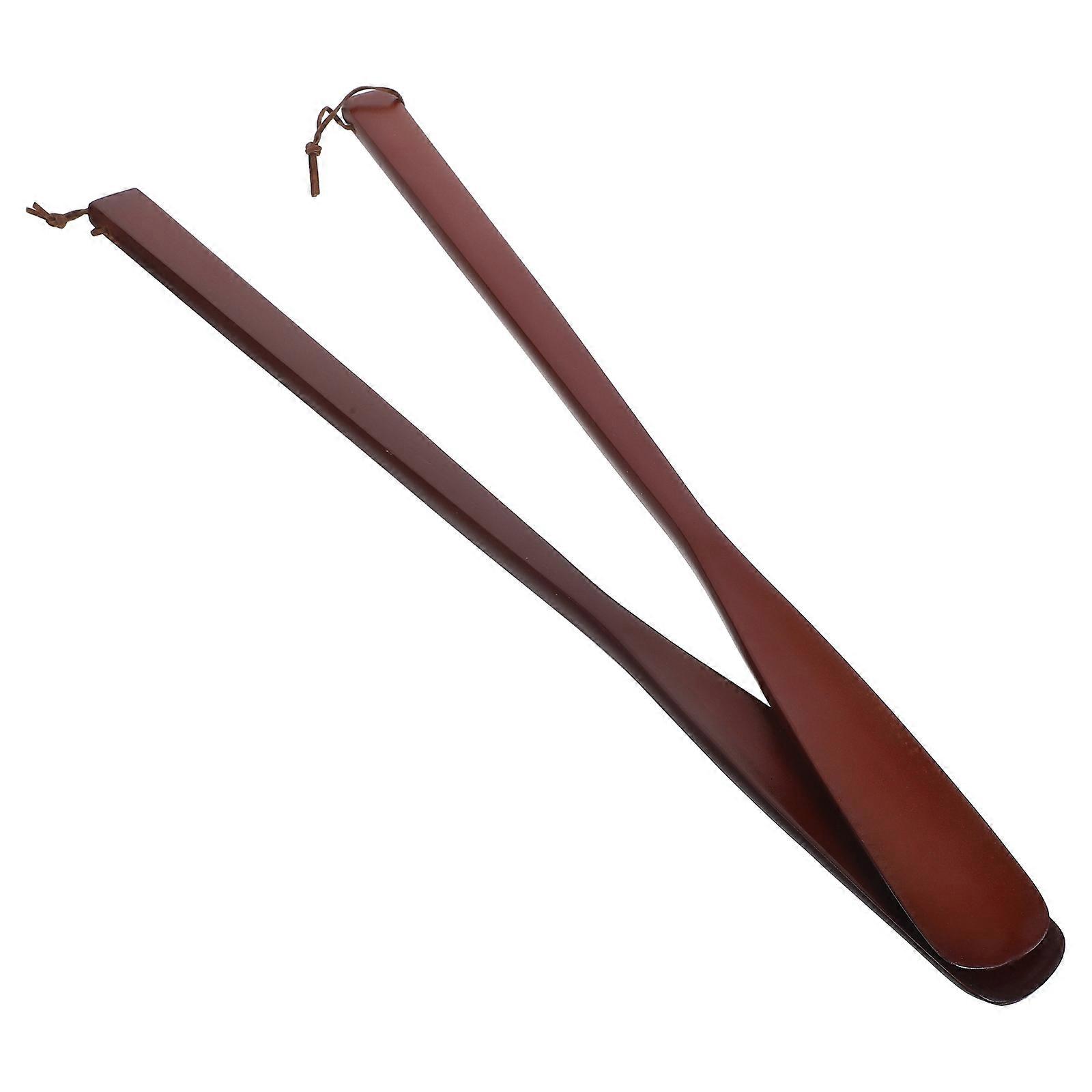 Long Handle Shoe Lifters For Home Use Shoe Lifter Elderly 54Cm Brown 2Pcs