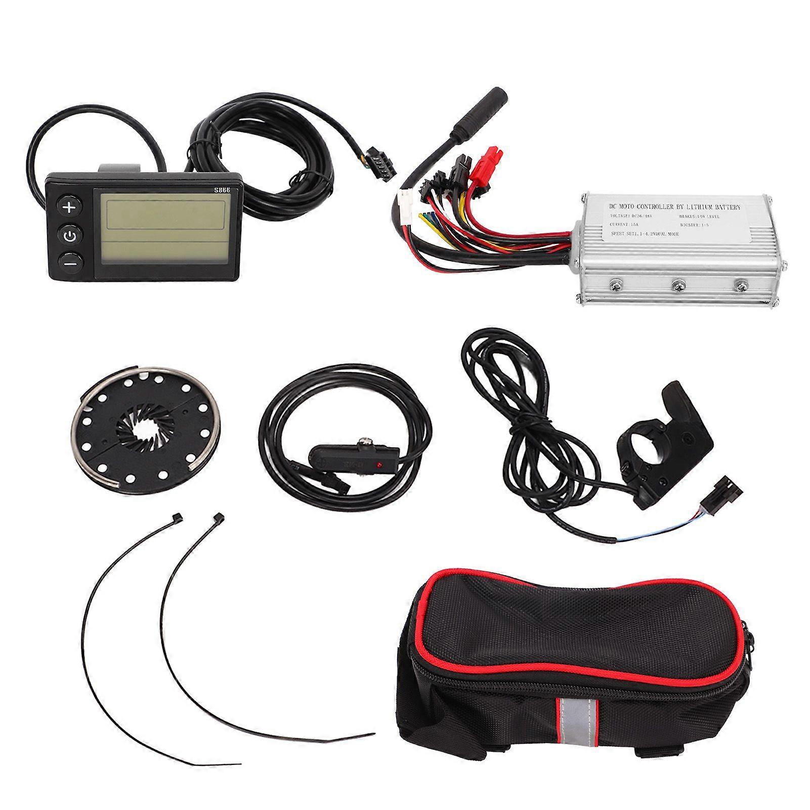 36V 48V 250W Fahrrad-Umrüstsatz 15A Controller S866 Panel mit Power Assist Sensor Dial Set Kompatible Nr. 2 Kommunikationsprotokoll
