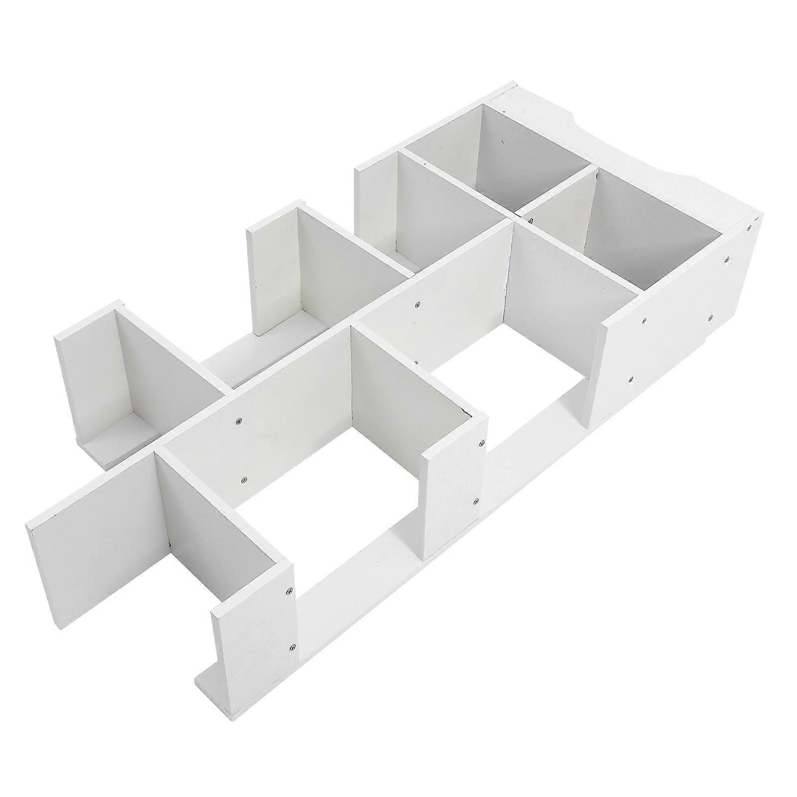 Wood Bookcase Designed For Home Users White With Space-saving Design For 1 Set Organization