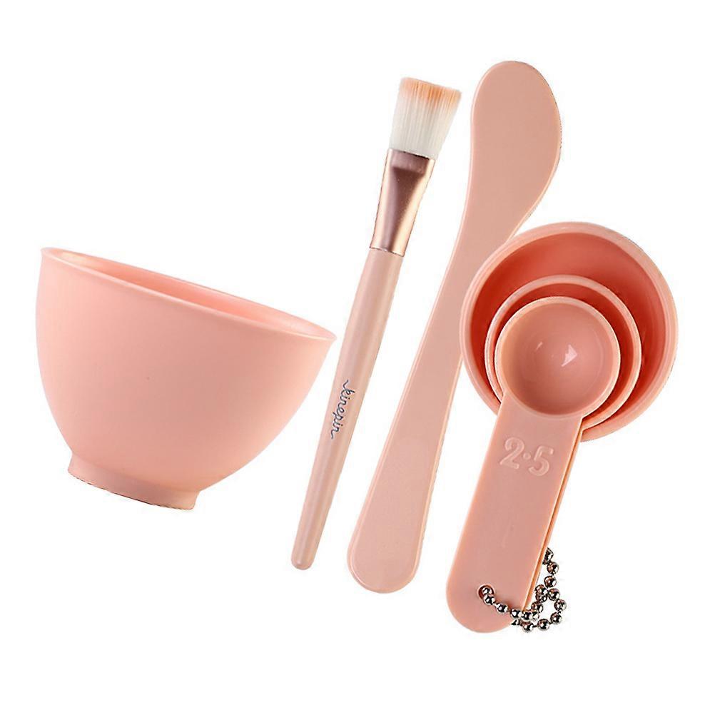 Mask Bowl Set 1 Set 6Pcs Professional Design DIY Tool Home Skin Care Pink Silicone Mixing Rod
