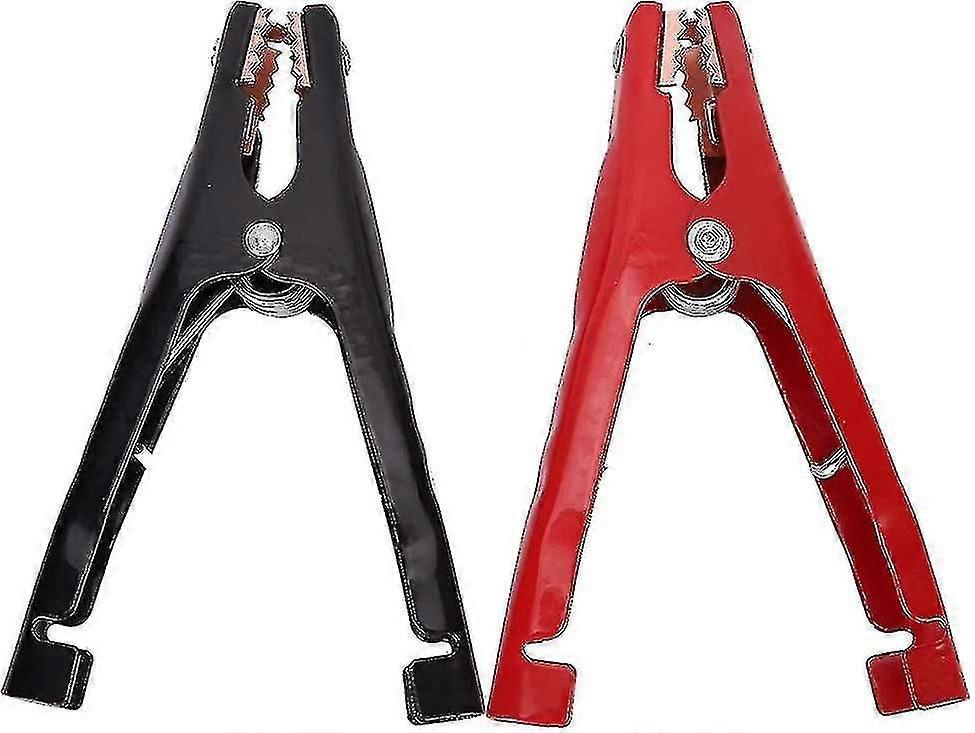 2pcs Insulated Battery Alligator Clips Black Red