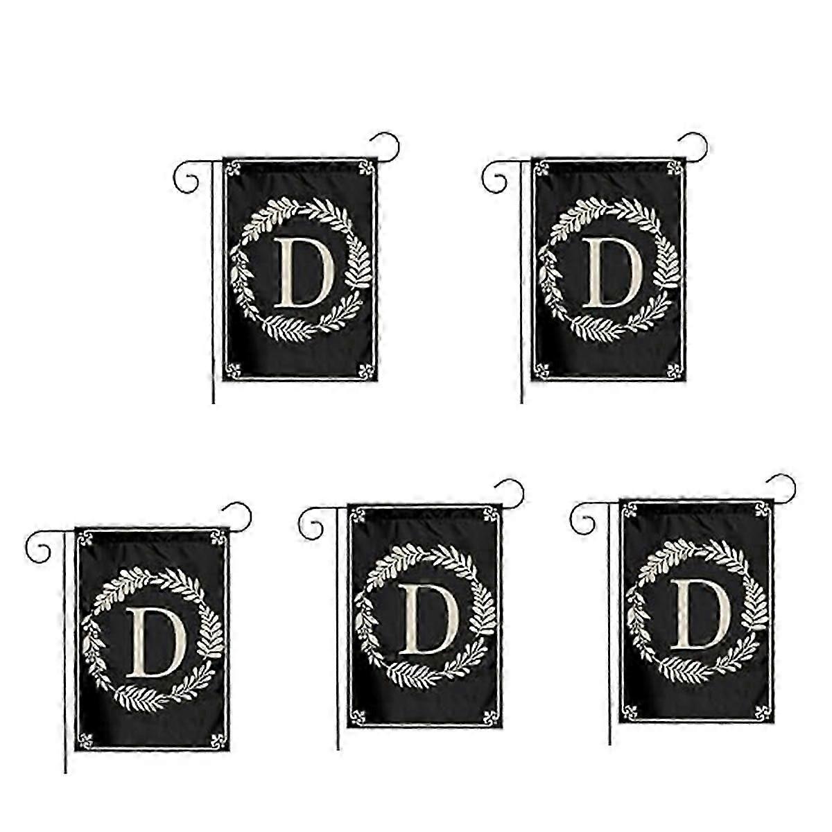 type D Garden Flag Double Sided Outdoor Wreath Letters