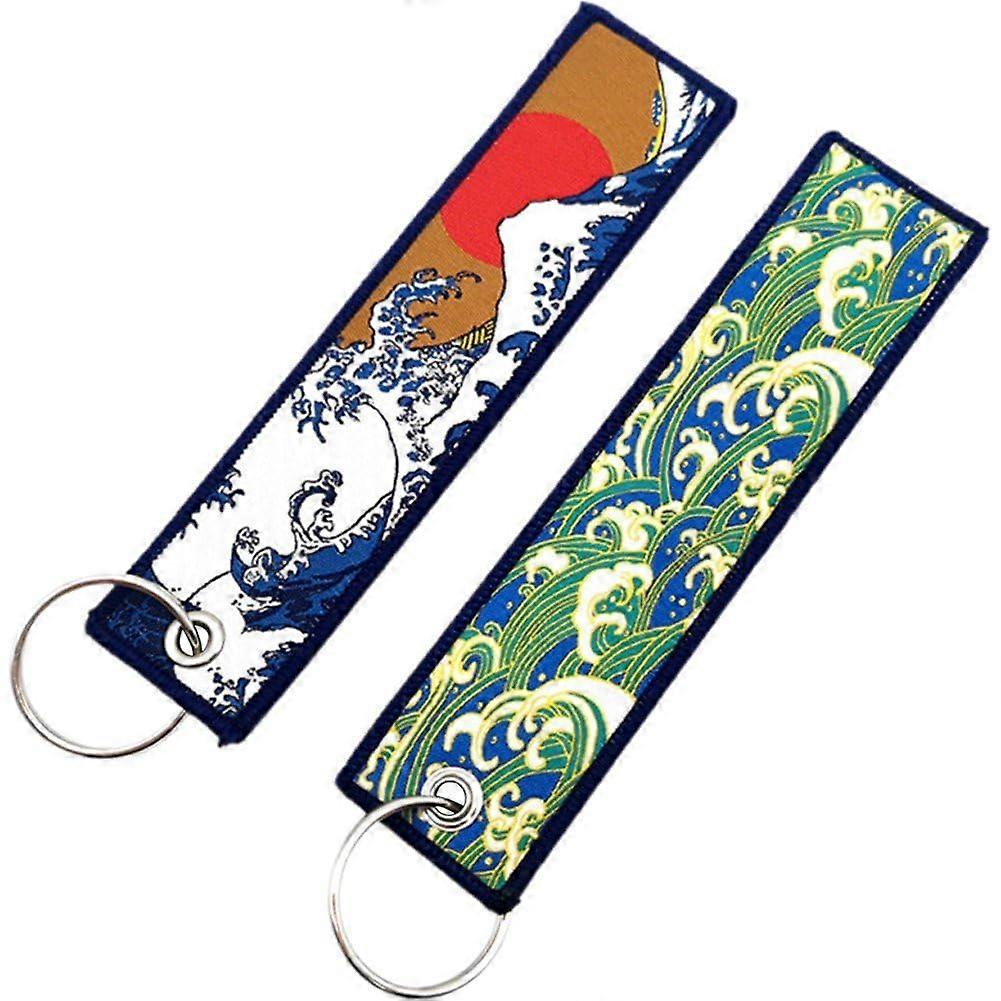 Culture Style Keyring Fabric Embroidered Tag, Style 1,  Keychain For Motorcycles And Bikes