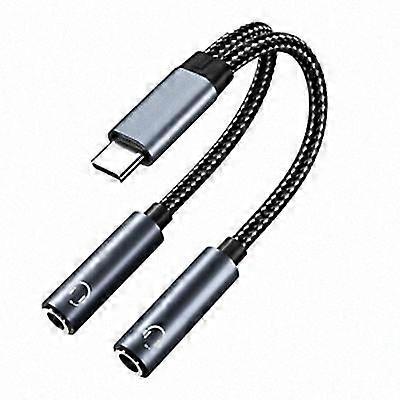 USB-C to Dual 3.5mm Audio Adapter Cable for Devices
