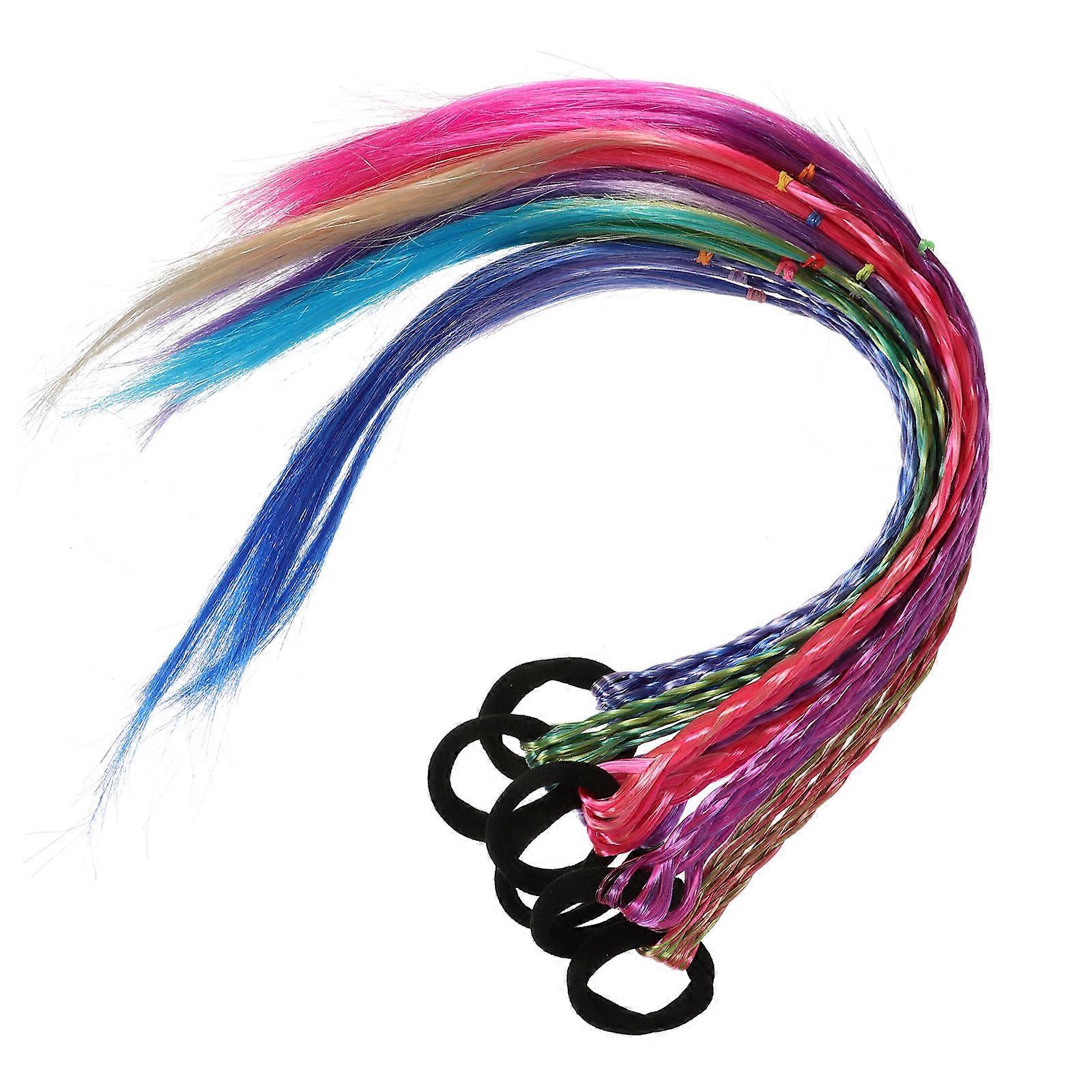 Braided Ponytail Extension for Girls and Women Multi Colored High Temperature Fiber Lightweight and Comfortable