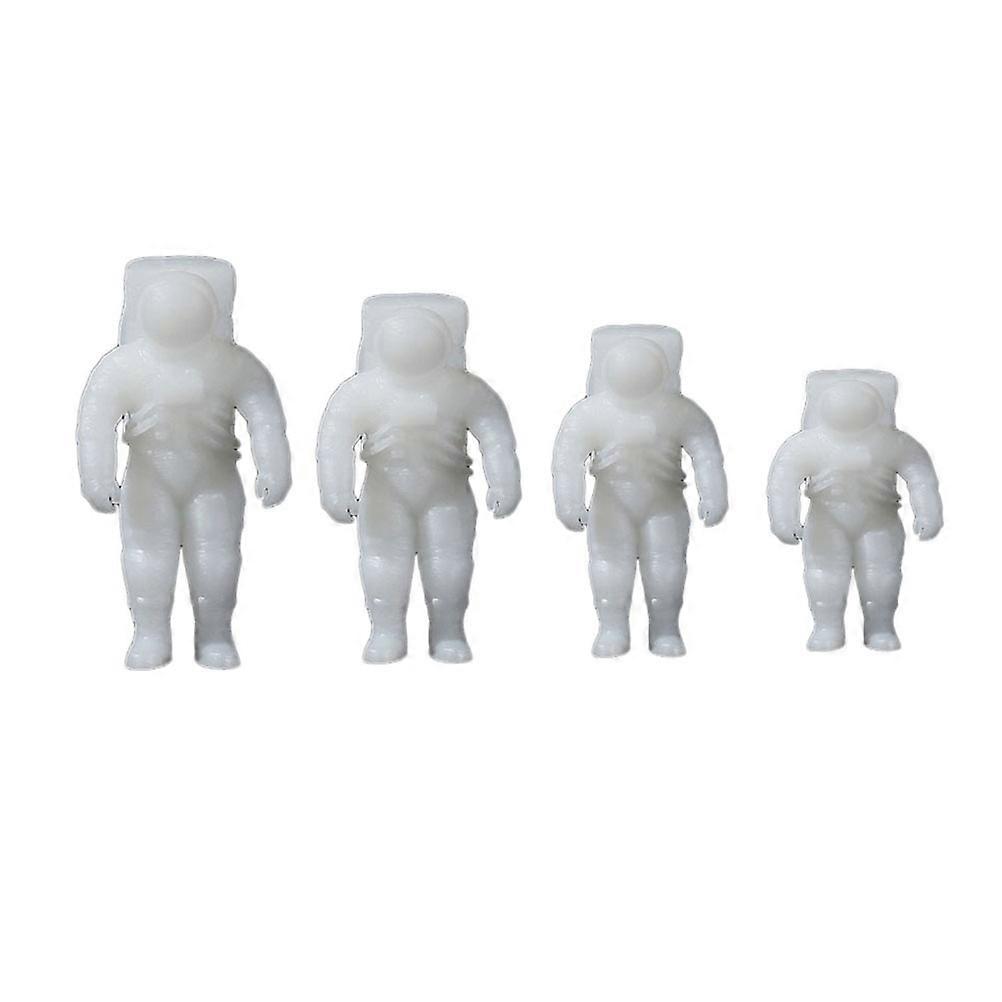 4 Pieces 3D Crystal Astronaut Ornaments Made of Durable Plastic for Friends White Color Small Size