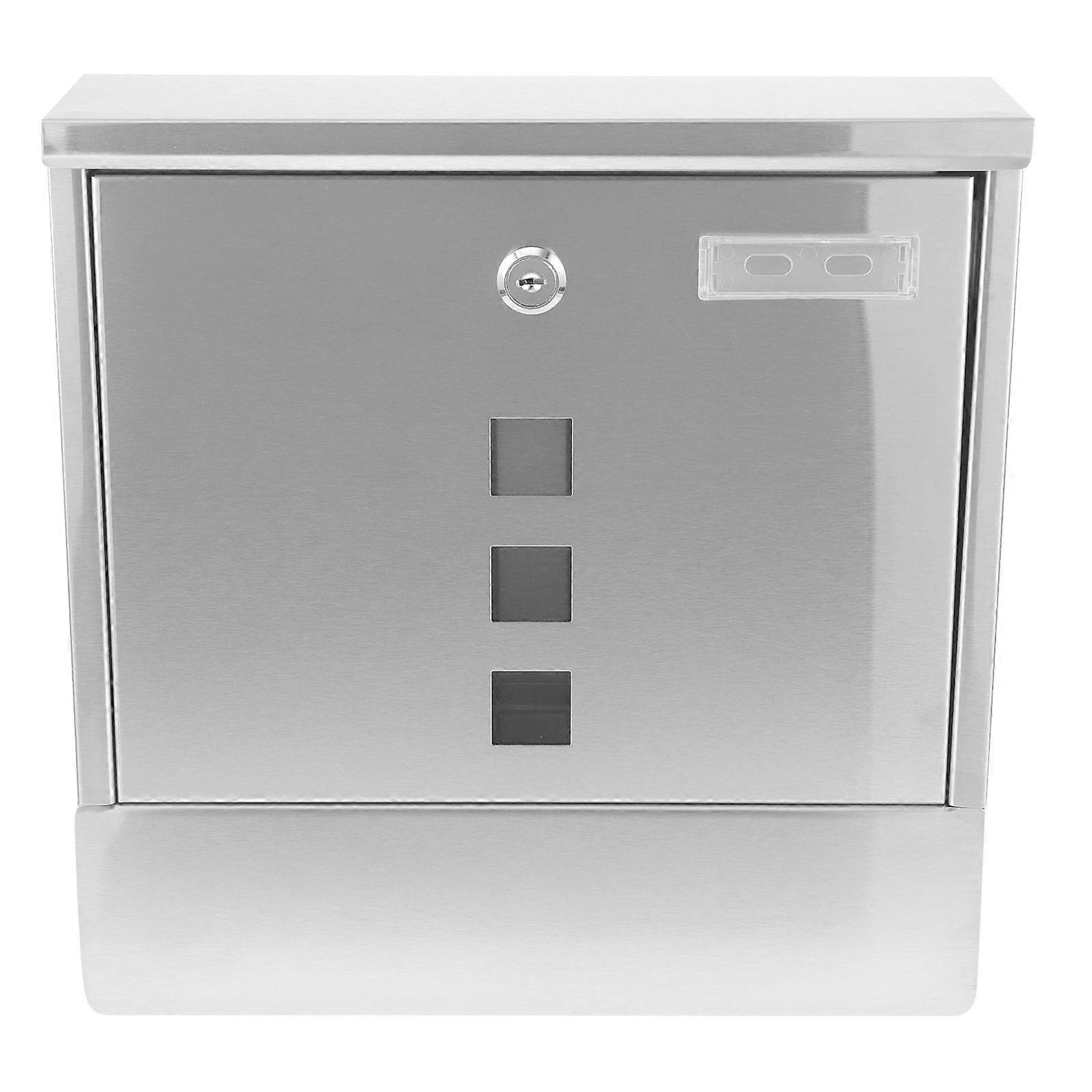 Wall Mounted Stainless Steel Locking Mailbox for Outdoor Use – Durable Design Holds Envelopes, Newspapers & Magazines – Easy Installation, Polished