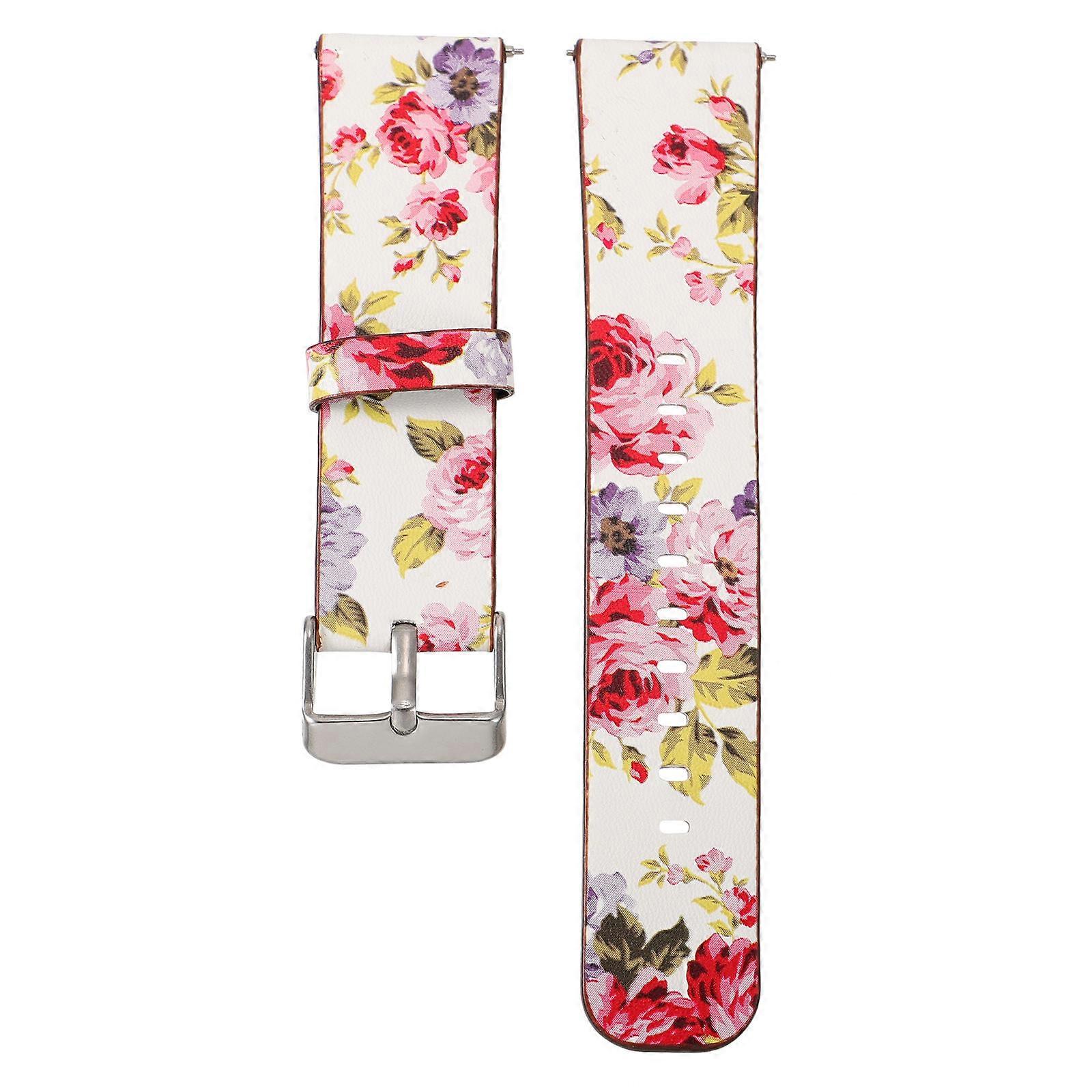Durable Ethnic Patterned Watchband Replacement For Unisex Watch In White 21x2.5cm 1Pack