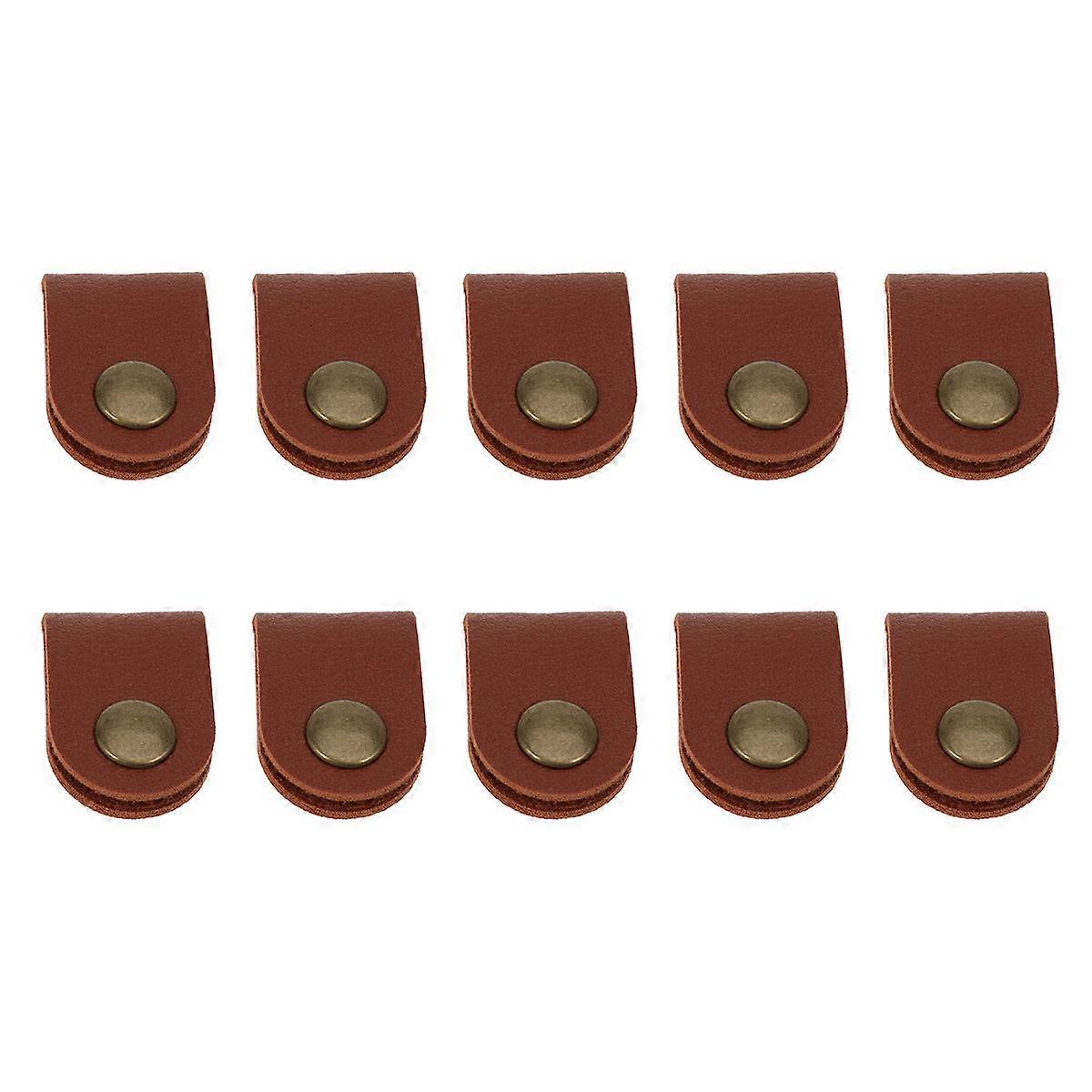 PU Cable Organizer for Cellphone and Computer Cables Brown Lightweight Compact 10PC