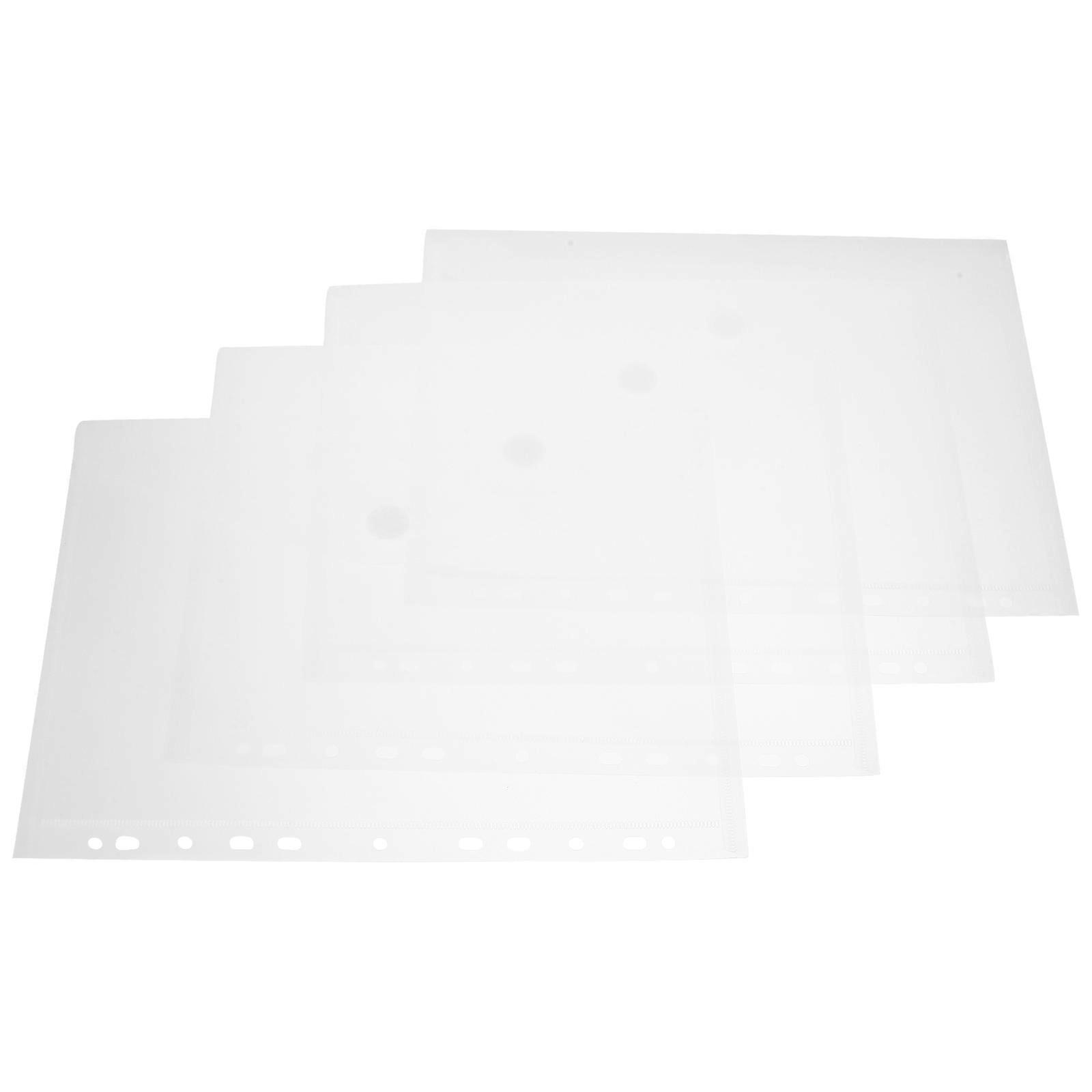 4pcs File Folders with Sticker Buttons, Document Bags for Office, Convenient File Pockets for Organizing and Storage