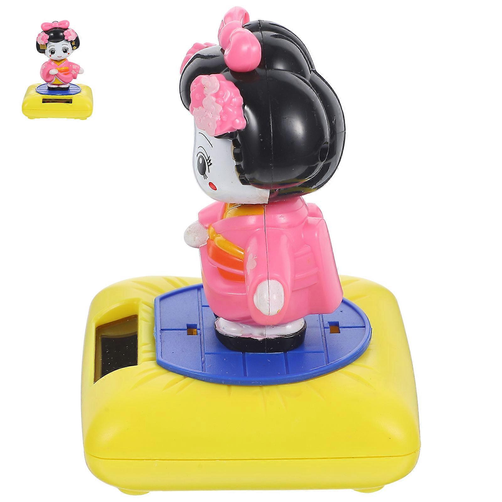 Creative Solar Powered Nodding Doll For Car Decoration Aesthetic With Shaking Head Effect 1Pack