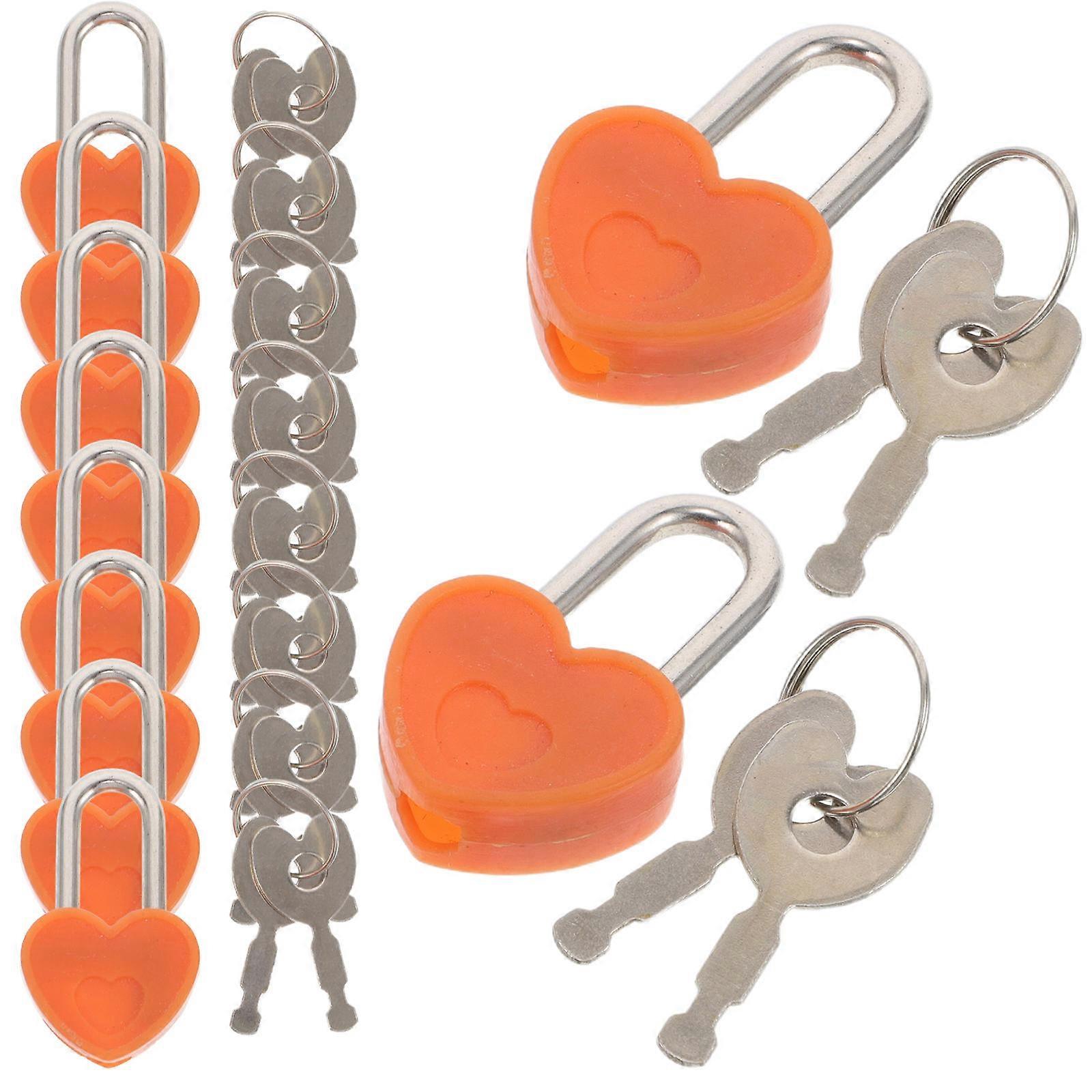 Lock For Jewelry Box Mini Heart Shaped Treasure Chests Keychains Safe Materials Multifunctional Use 10Sets