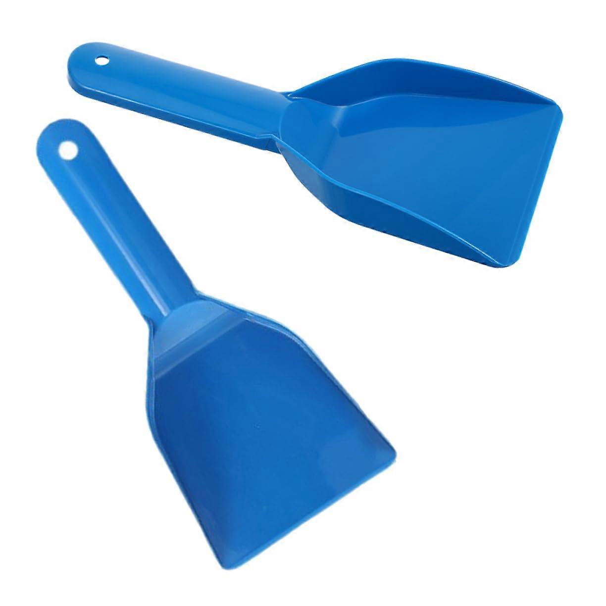 Pack of 2 Snow Blower Ice Cube Scoop, Small Plastic Ice Scraper and Shovel, PP Blue for Freezer and Snow Removal