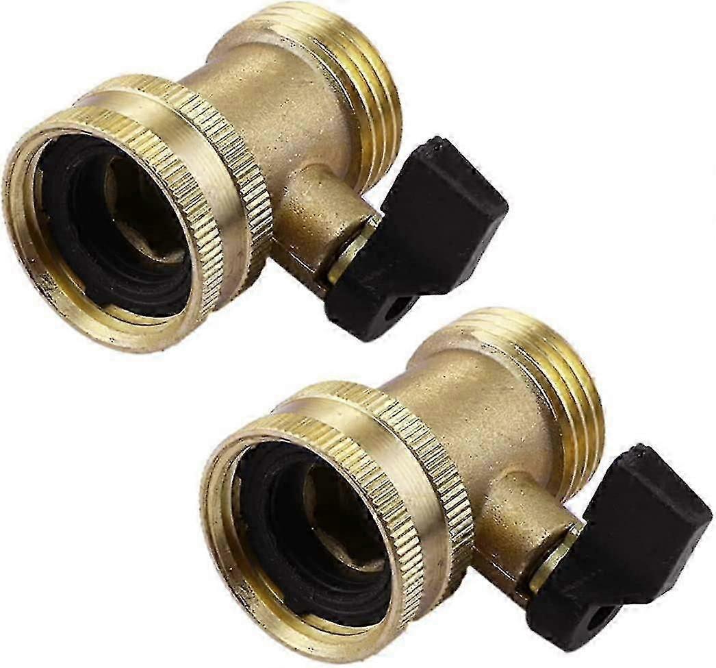For 2024 2 Pack Brass Garden Hose Stop Valve, 3/4" Thread Ball Valve Stop Hose Adapter for Efficient Water Control in Outdoor Spaces