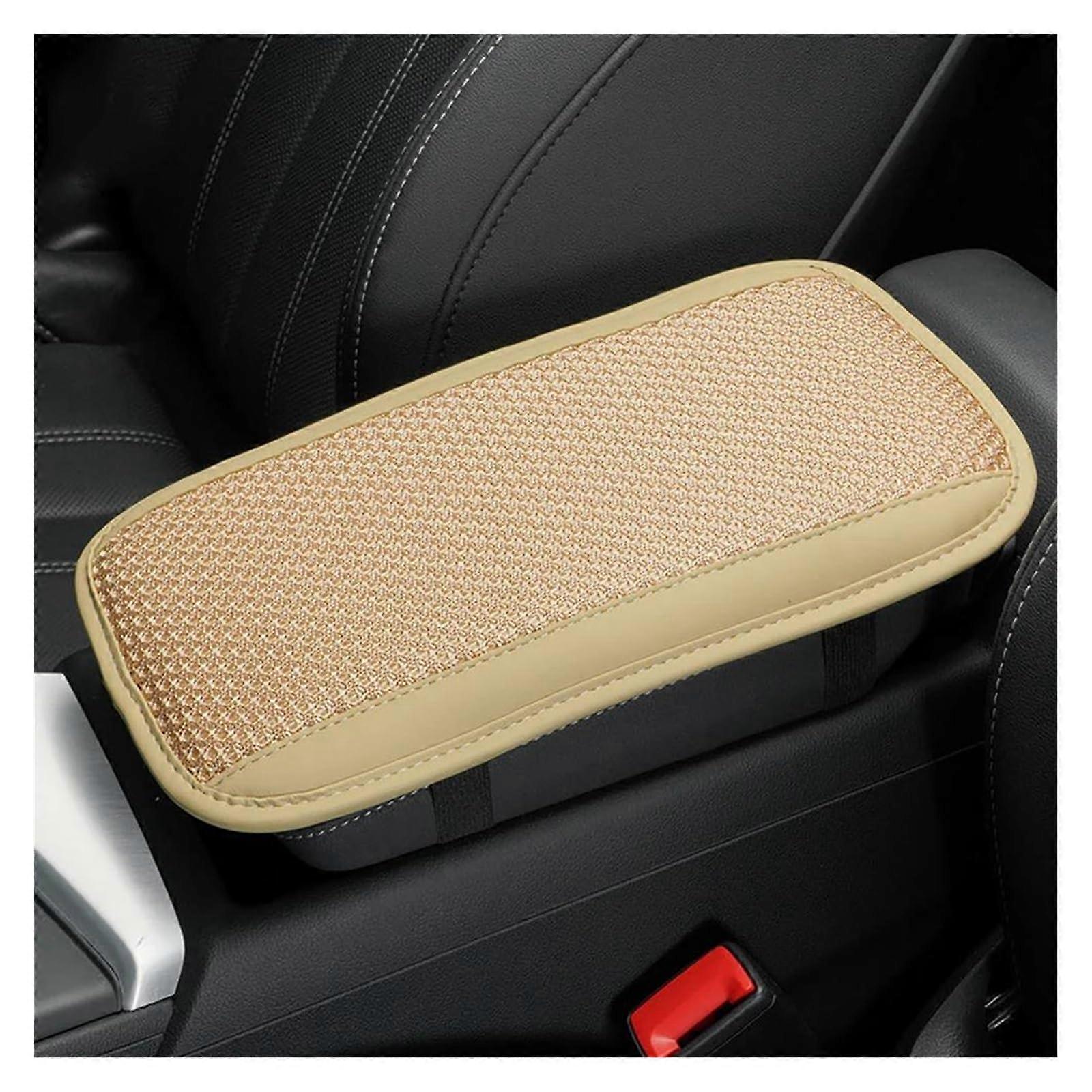 Auto Armrest Box Pad Universal Car Center Armrest Box Cover To Armrest Cushion Pad (Beige)