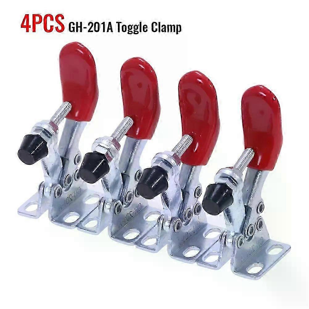 4pcs GH201A Horizontal Vertical Toggle Clamp 27KG Quick-Release Tool Horizontal Clamps Hand Heavy Duty Tooling Accessories hwy