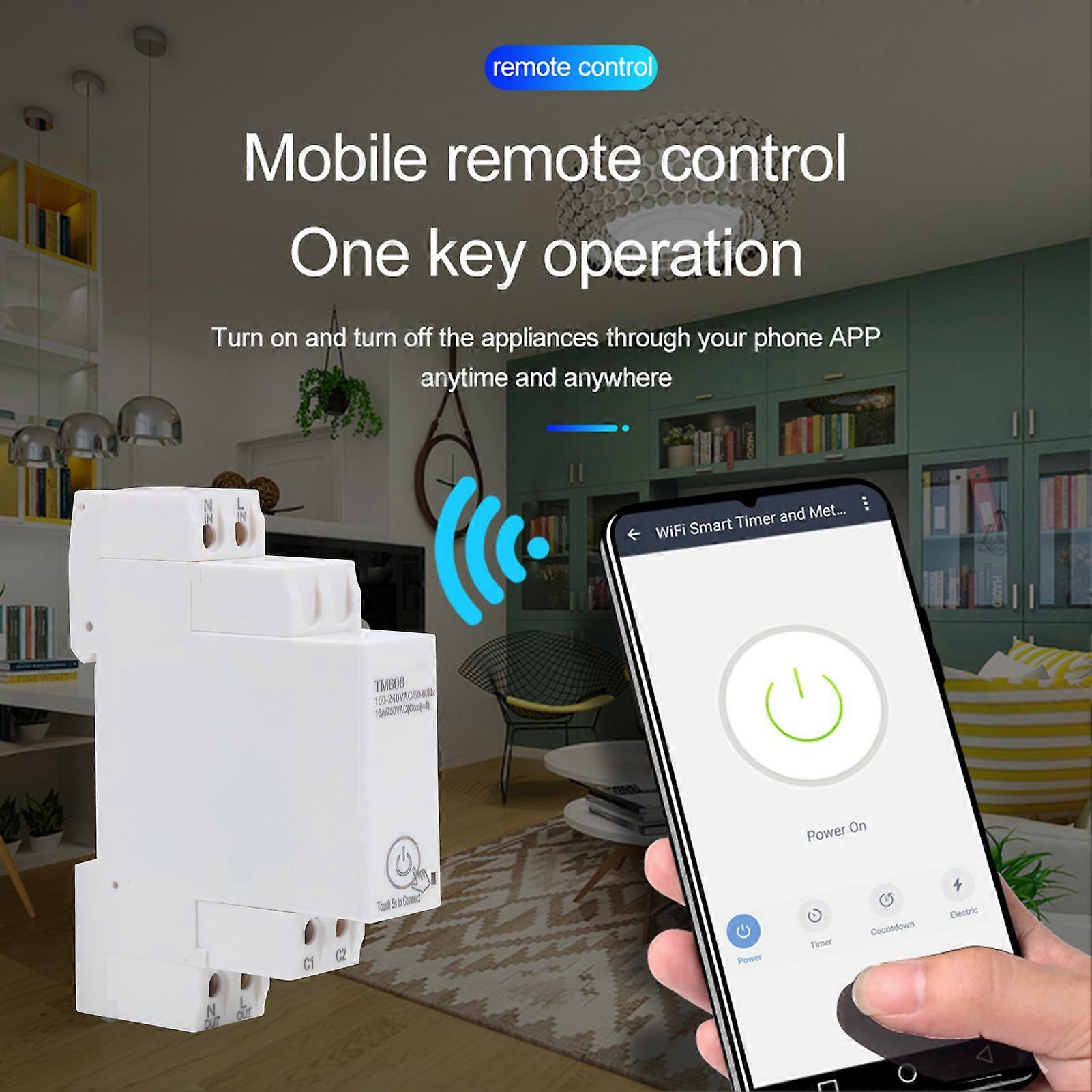 TM608 Smart Timer Meter 2.4GHz WiFi Single Phase Energy Meter 16A 100‑240V