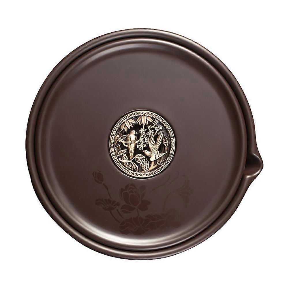 Here's a refined and professional product description for the item you mentioned:
**Vintage Chinese Theme Tea Tray with Electric Teapot Storage