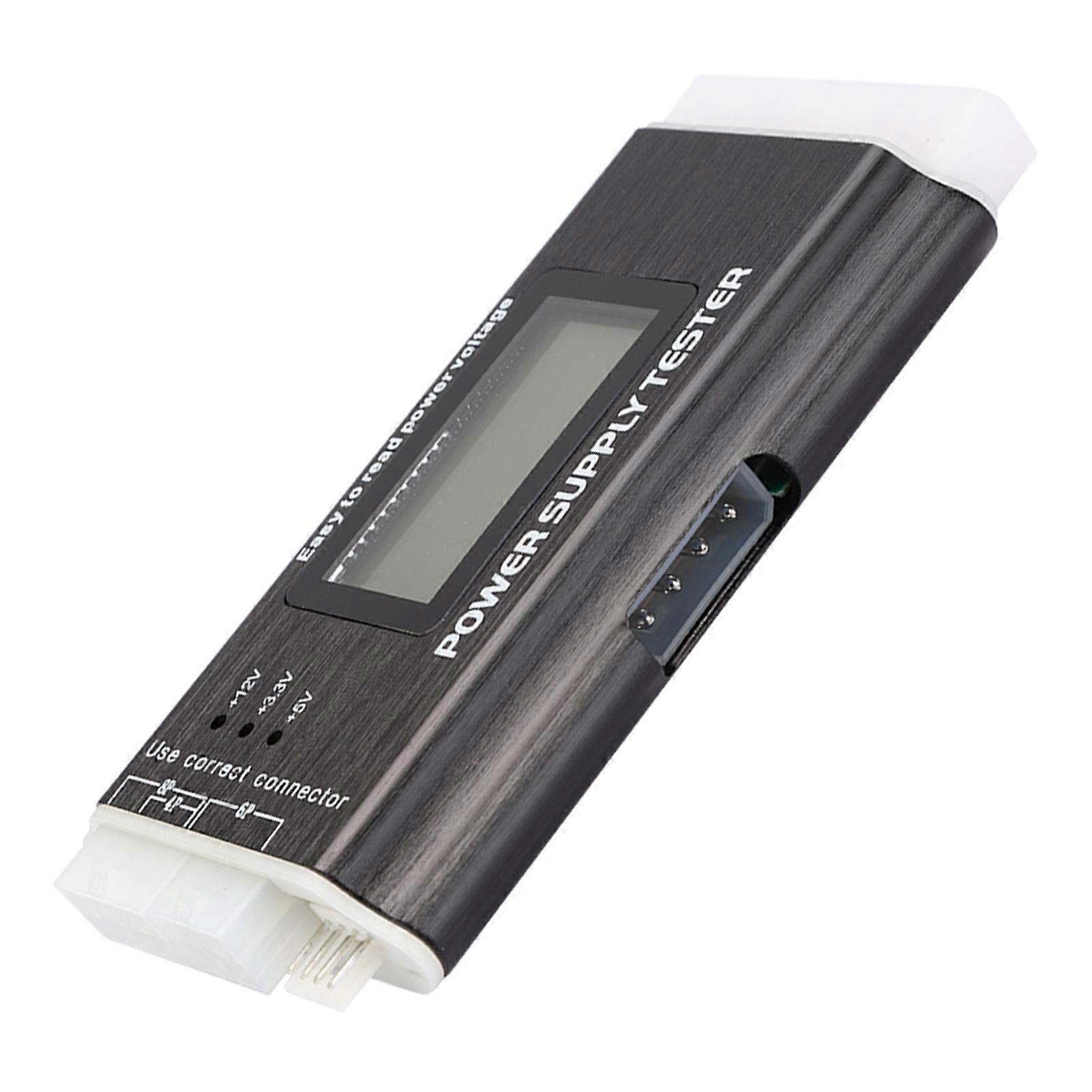Power Supply Tester LCD Display Aluminum Alloy 20/24Pin ATX SATA