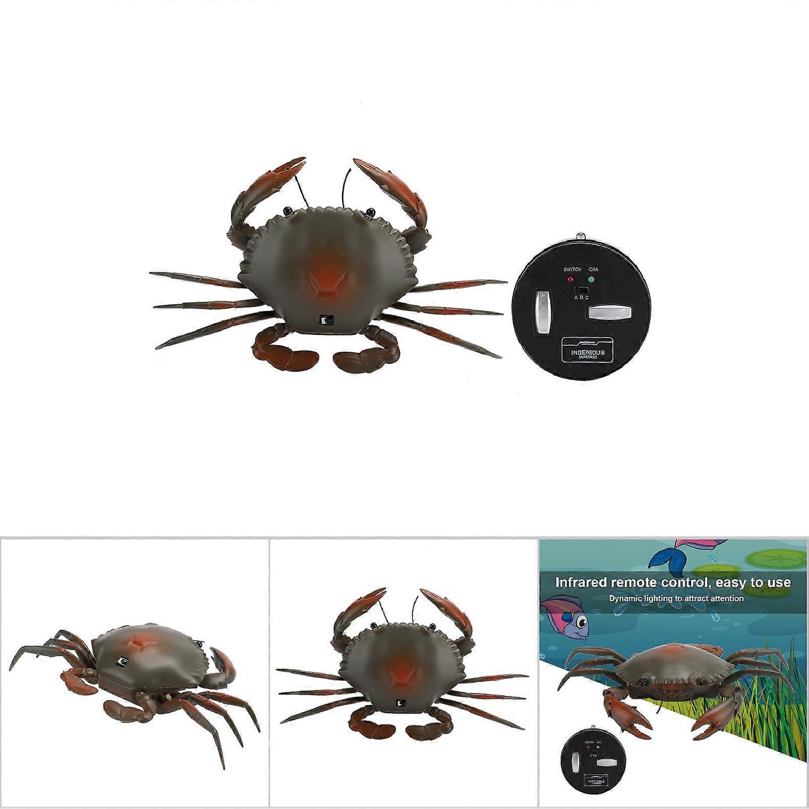 Funny High Simulation Remote Control Infrared Animal Crab Kid Trick Playing Toy Prop(Cyan )