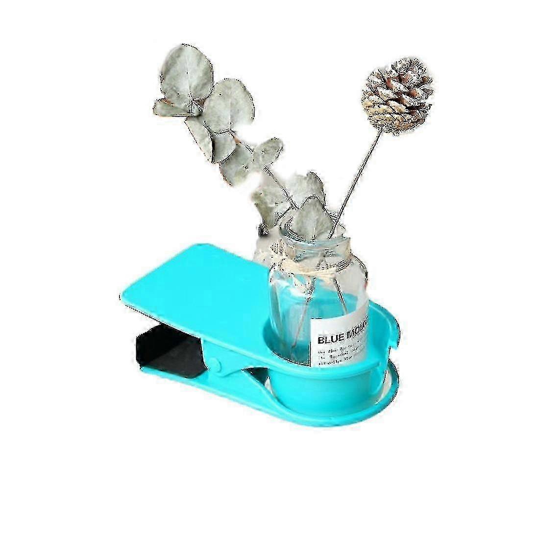 Blauer Trinkbecherhalter Clip für Tisch- oder Schreibtischseite - Getränkebecherständer für Büro oder Zuhause, 1 Stück