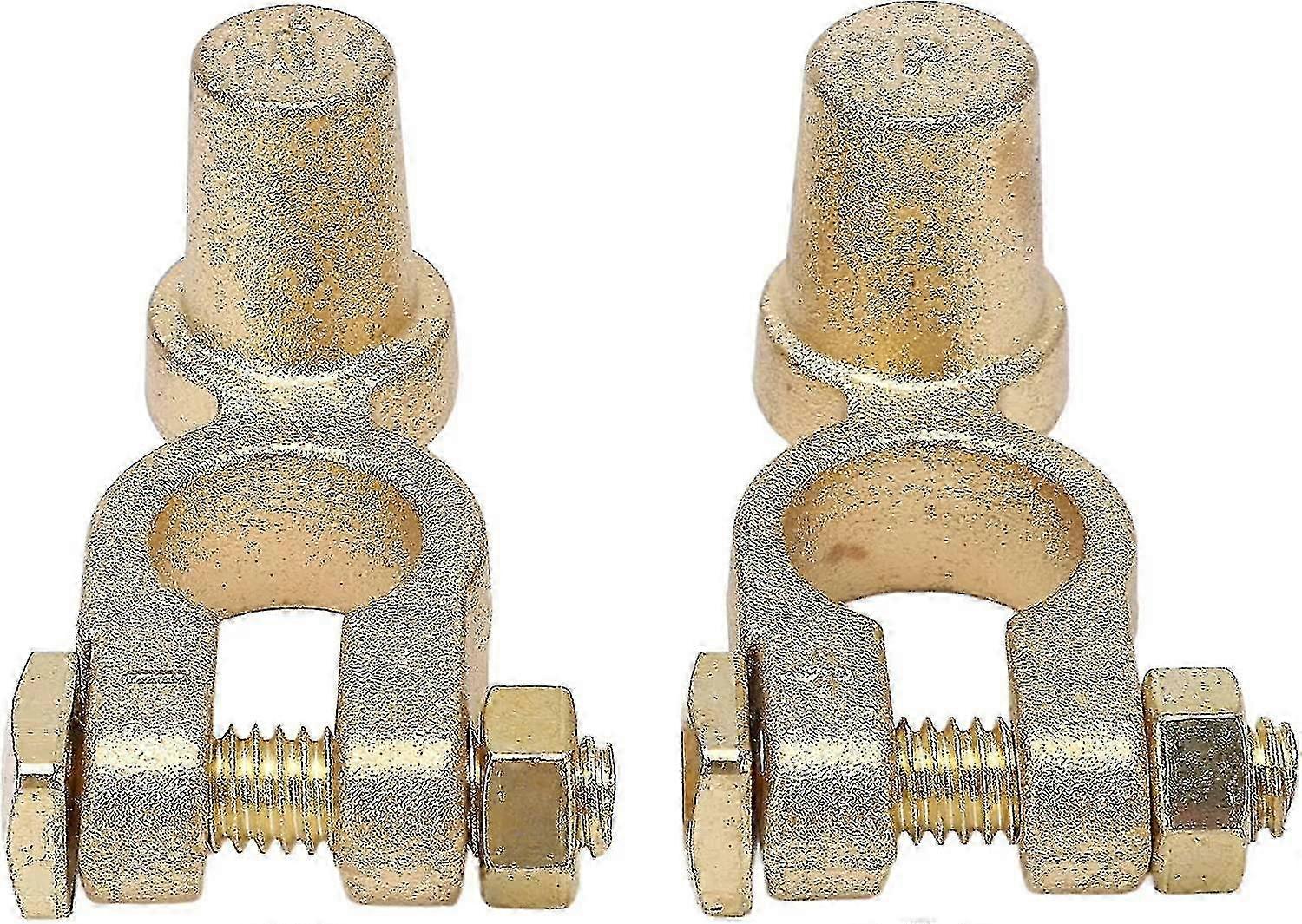 Quick Release Car Battery Terminal Connector for Top Post (Gold, 2-Pack)