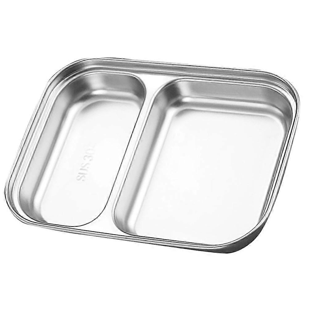 Plat de service de collation en acier inoxydable pour un usage domestique Silver Creative Design 7,9 pouces