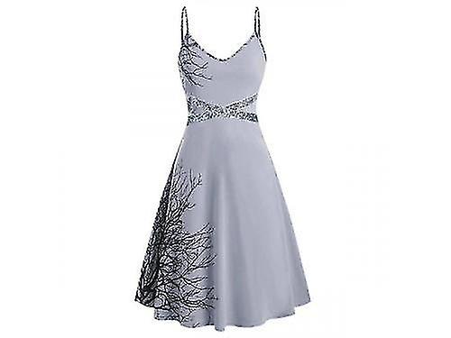 Sequin Patchwork Dark Tree Print Dress