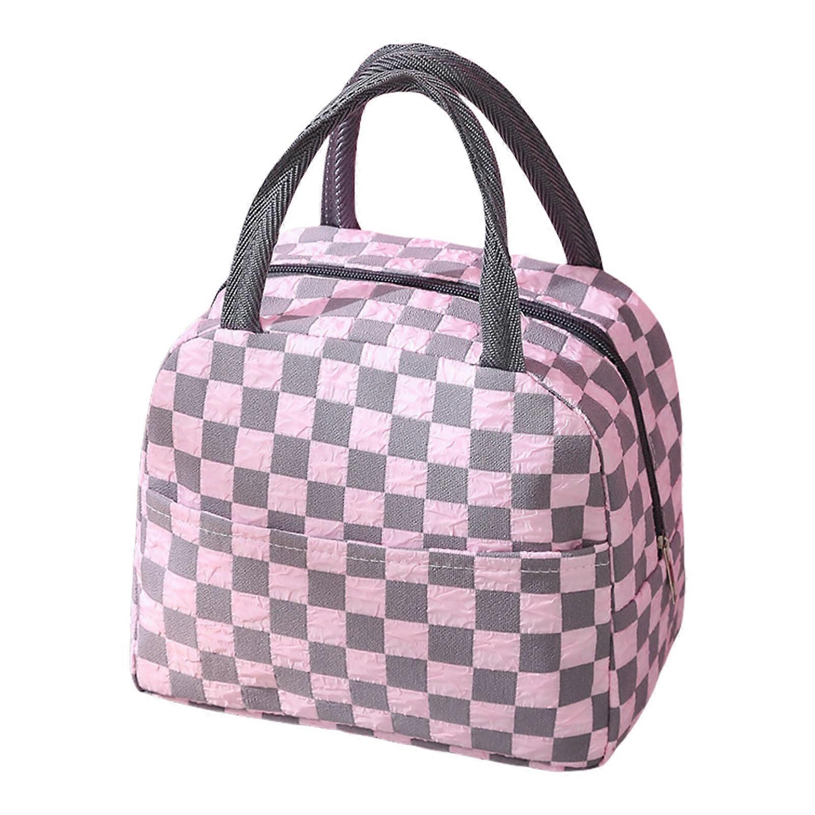 Spacious Insulated Picnics Bag With Bubble Grid Structure Waterproof Lunch Carriers For Office Hiking School Use  Pink