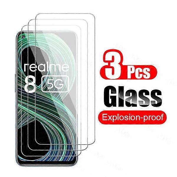 Realme 8強化保護ガラススクリーンプロテクターフルカバー安全シルキーフィルム用HDガラス