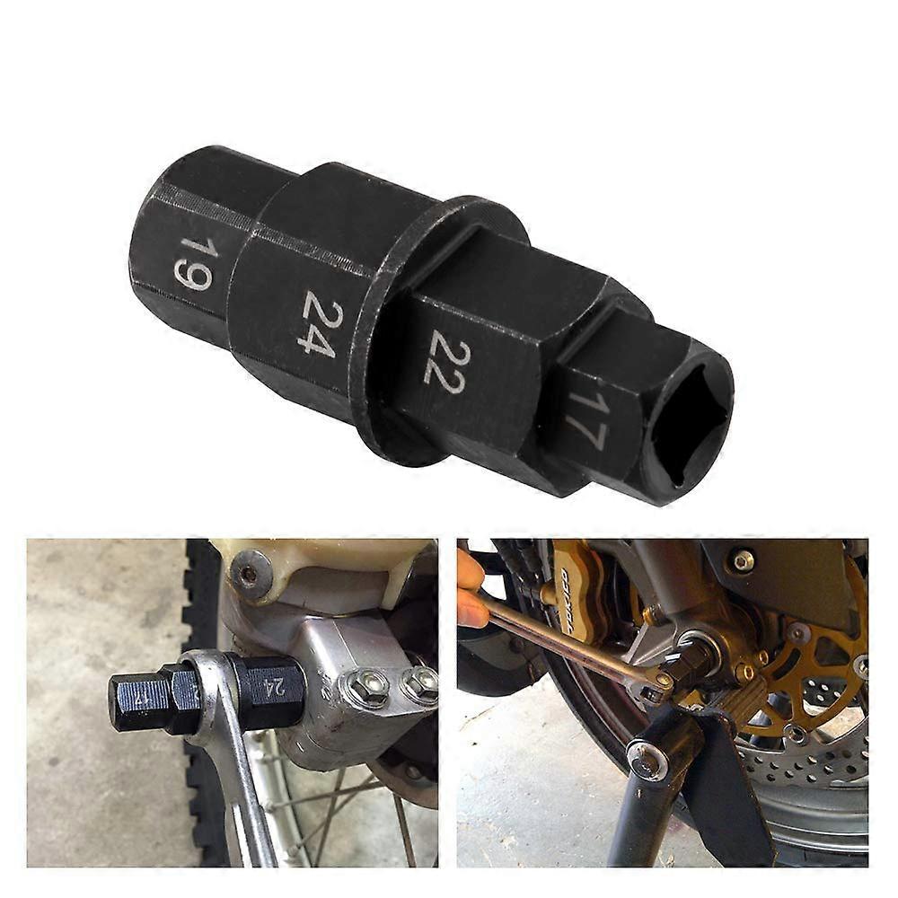 Motorcycle Hex Axle Tool for Front and Rear Wheel Socket Adapter 17mm 19mm 22mm 24mm Versatile