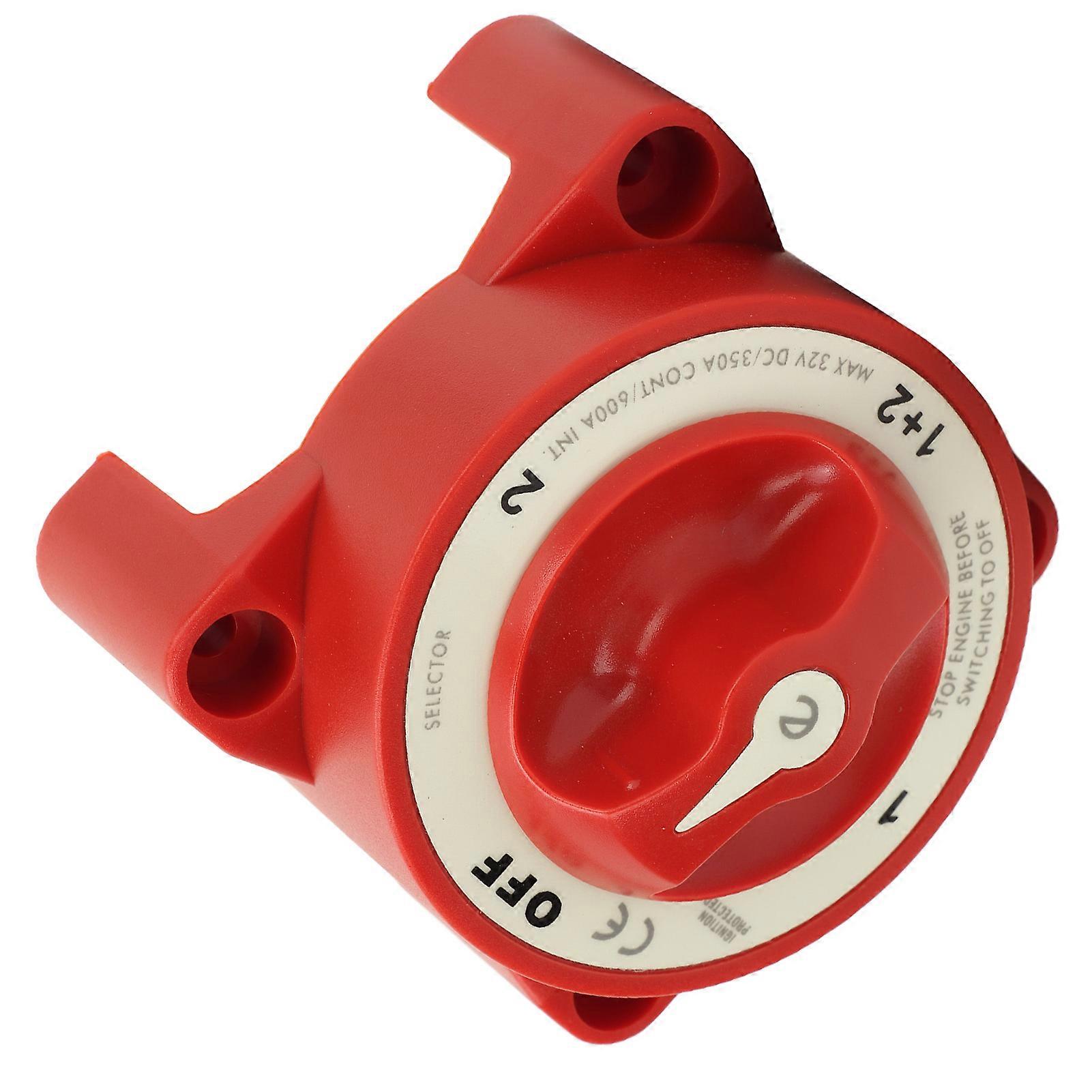 Battery Selector Switch 350A 32V 3 Studs Rotary Knob Red 9002E