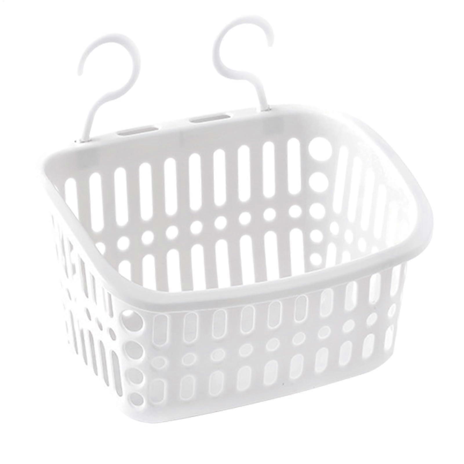 Poolside Organizer White UV Resistant Toy Holder Container With Hooks For Towels Water Bottles And Pool Accessories