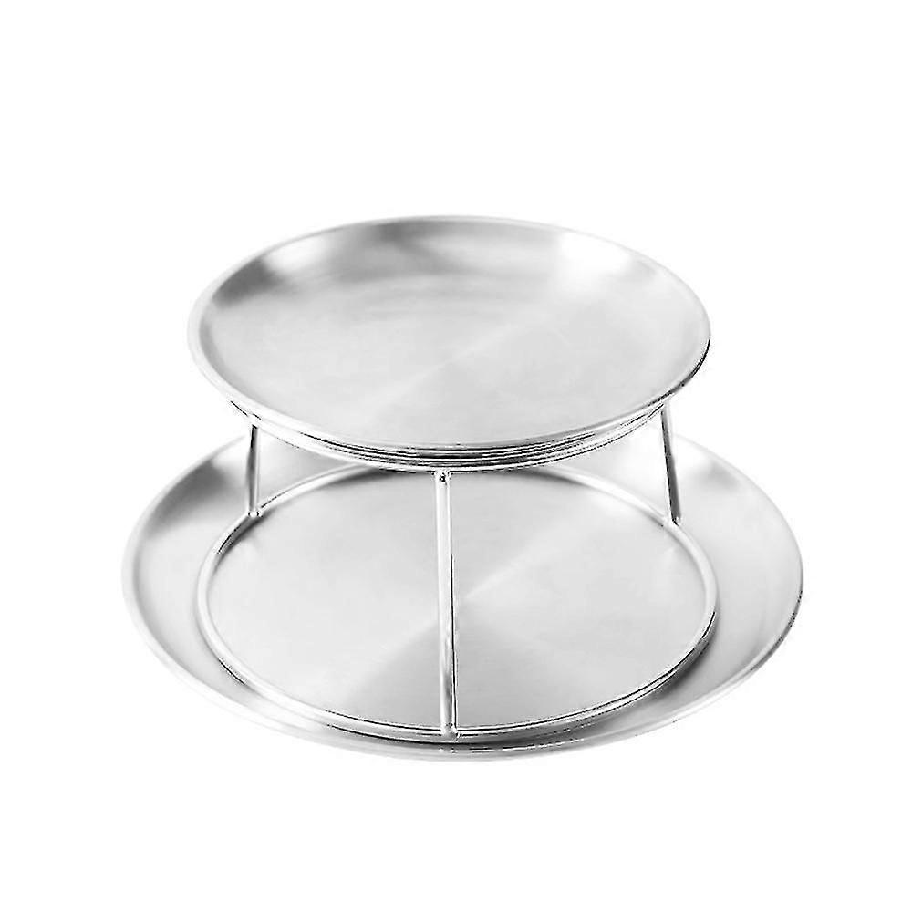 Double Stainless Steel Seafood Plate Set for Afternoon Tea Cake