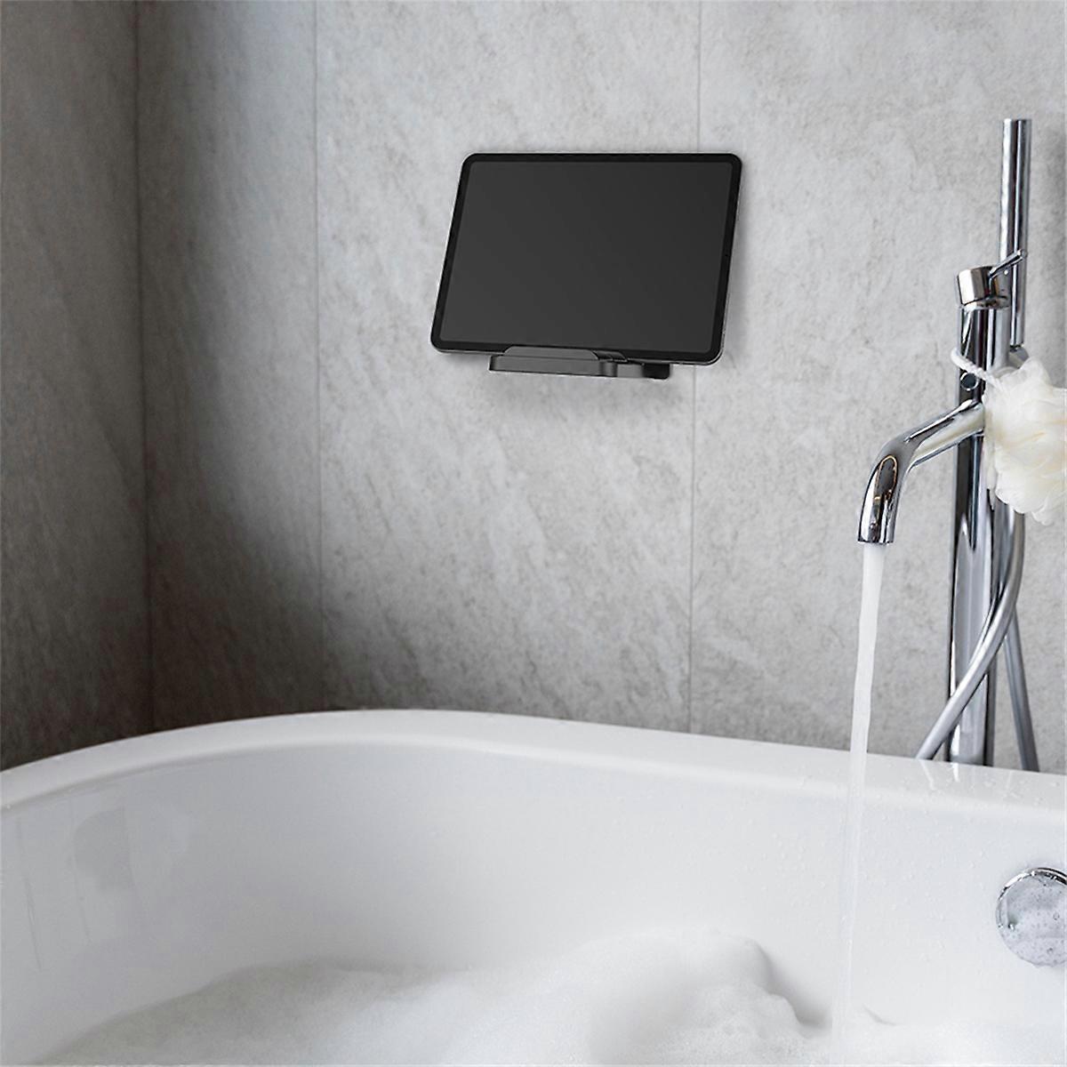Universal Wall Mount Phone Holder for Tablet E-Books Adjustable Angle for Watching TV Dramas and Learning White