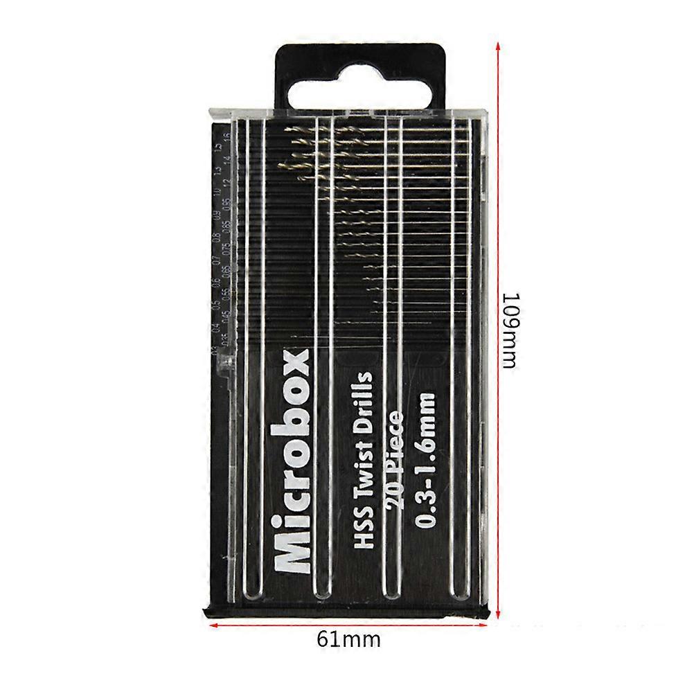 Mini Drill Bit Set Drill for Drilling 20Pcs with Silver Case
