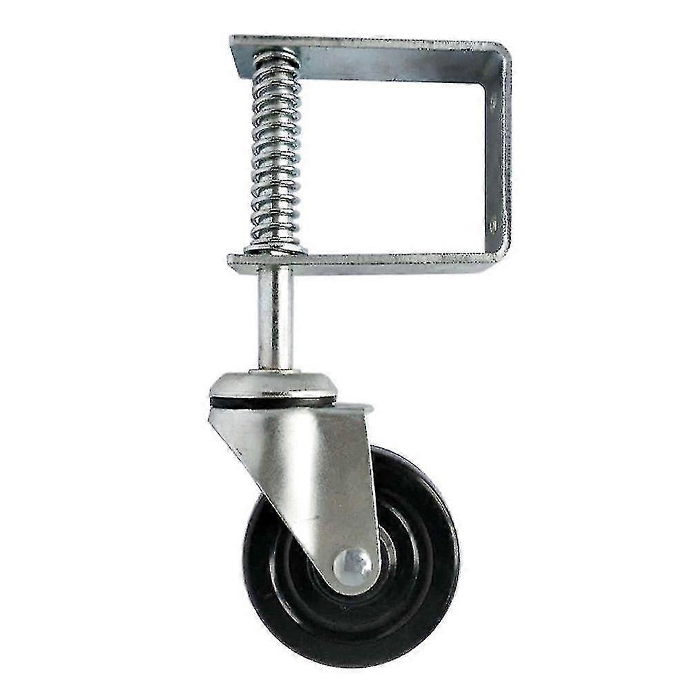 Luxora 4 אינץ 'כבד חובה גומי אילם קפיץ טעון שער דלת גלגל גלגלית קפיץ גלגל בית שער דלת רולר סליידר (כסף)