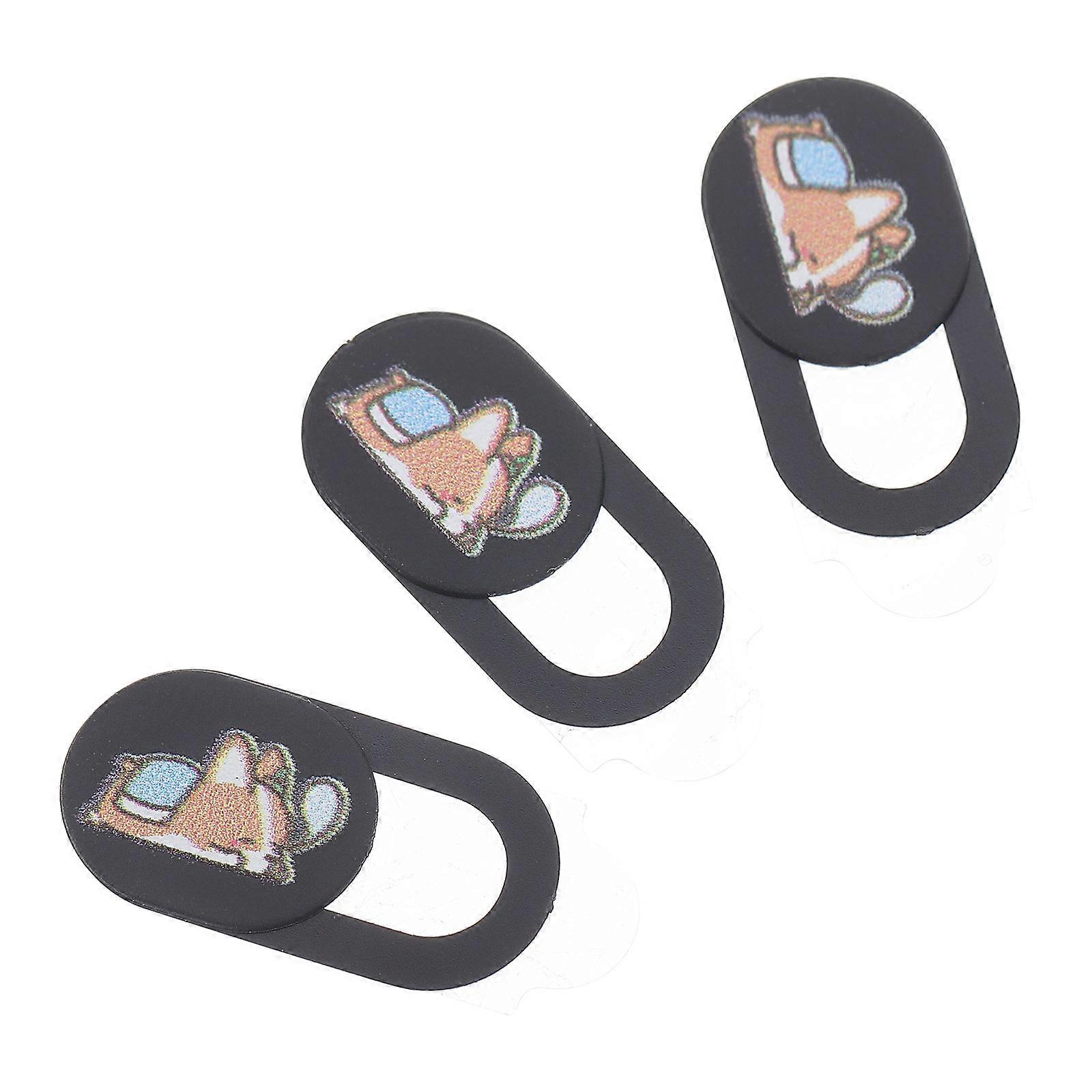 Black Camera Protection Cover for Laptop Phone Tablet Daily Use Made of Abs Material with Privacy Protection 3Pcs