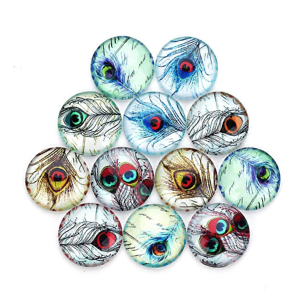Glass Interface Patch for DIY Jewelry Accessories Suitable for Craft Projects 20mm Multi Color 20Pcs