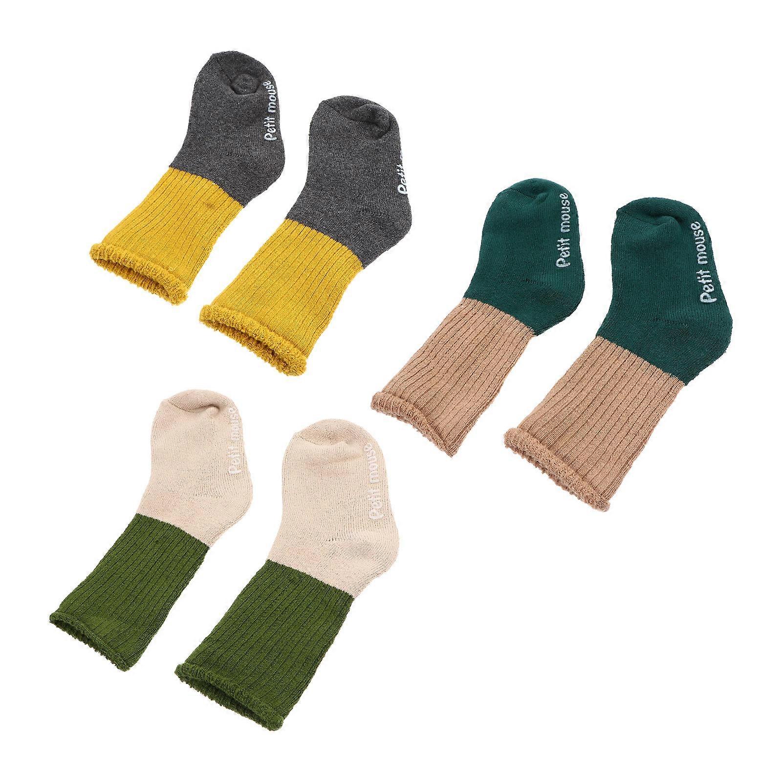 Baby Stockings Warm Socks for Wearing 3Pairs Assorted