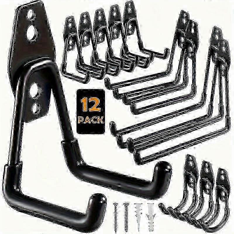 Steel garage hooks 12pcs for wall mounted storage rack