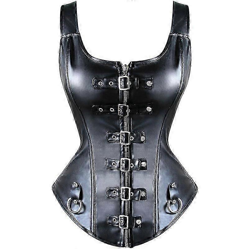 Steampunk overbust corset with adjustable shoulder straps