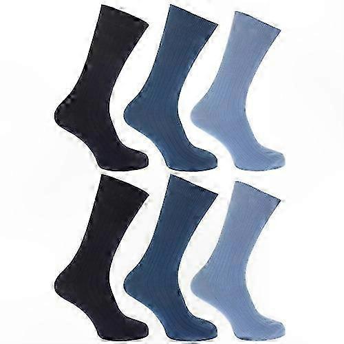 Men's Ribbed Cotton Socks - 6-Pack