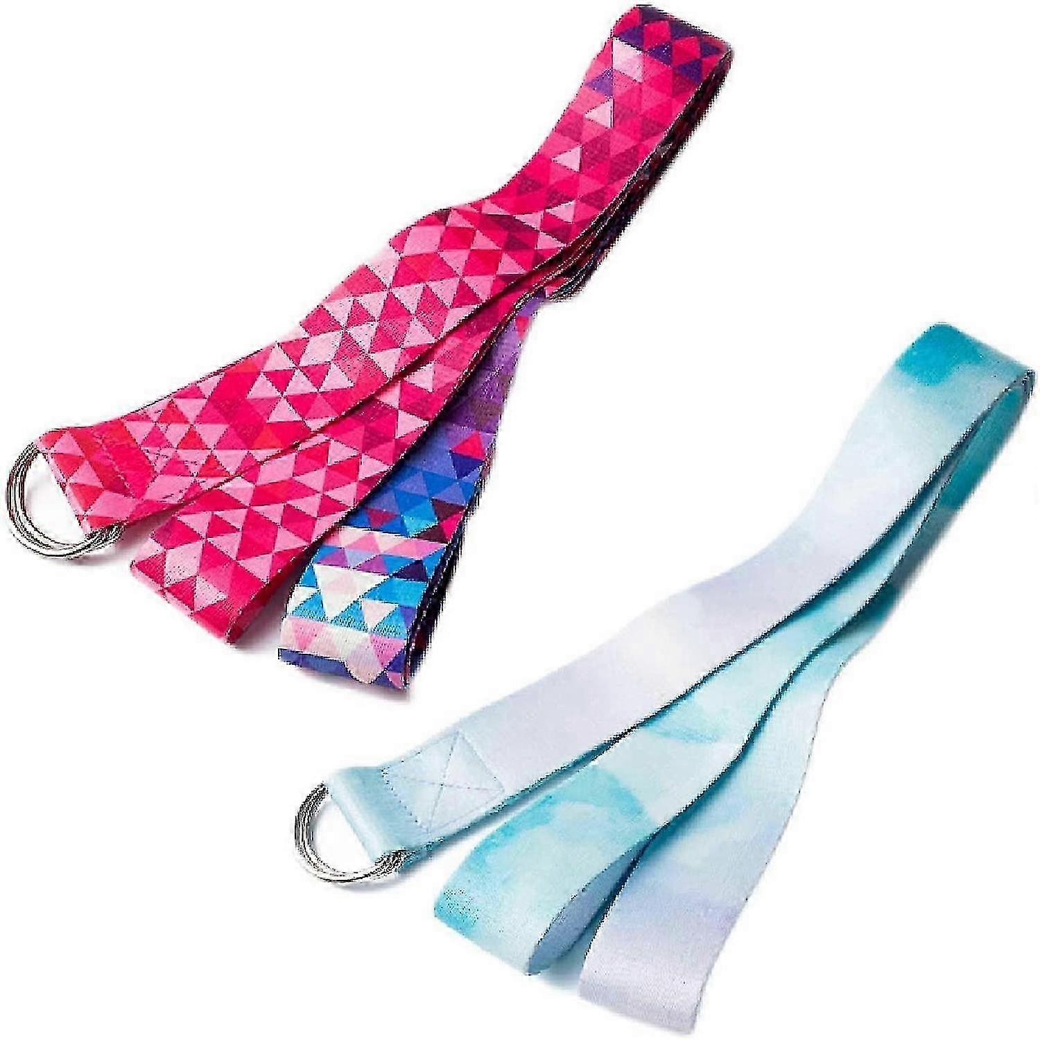 Multifunction yoga strap Belt adjustable in cotton 183 x 3.8cm, 2 pcs