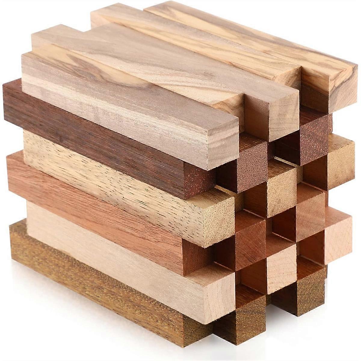30 Pieces Exotic-Wood Blanks Pen Turning Supplies DIY Crafts Pen Turning Kit for DIY Crafts, 5 X 3/